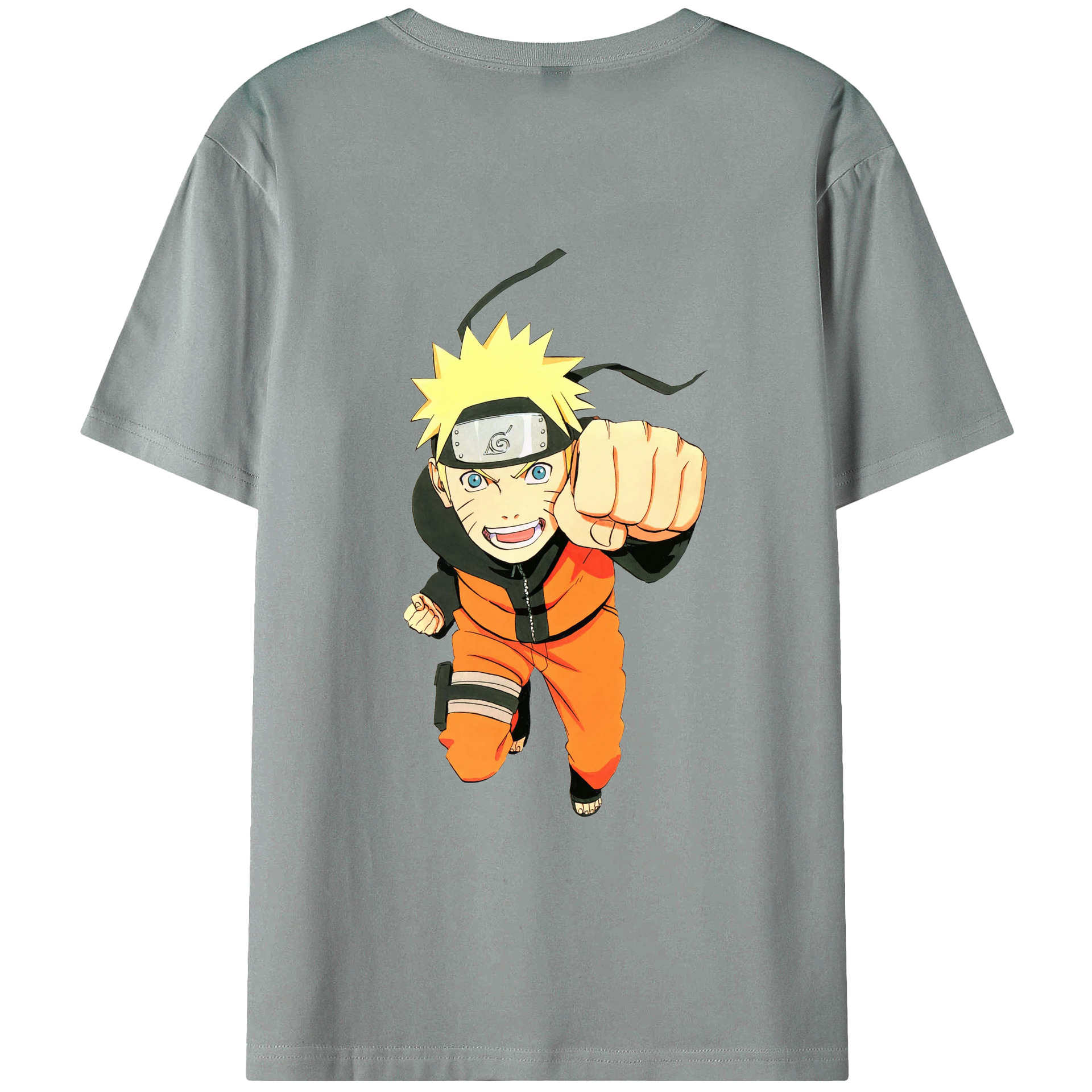 （画像用） NARUTO -ナルト- うずまき ナルト Uzumaki Naruto 綿100％ メンズ半袖Tシャツ（バックプリント） 通気性